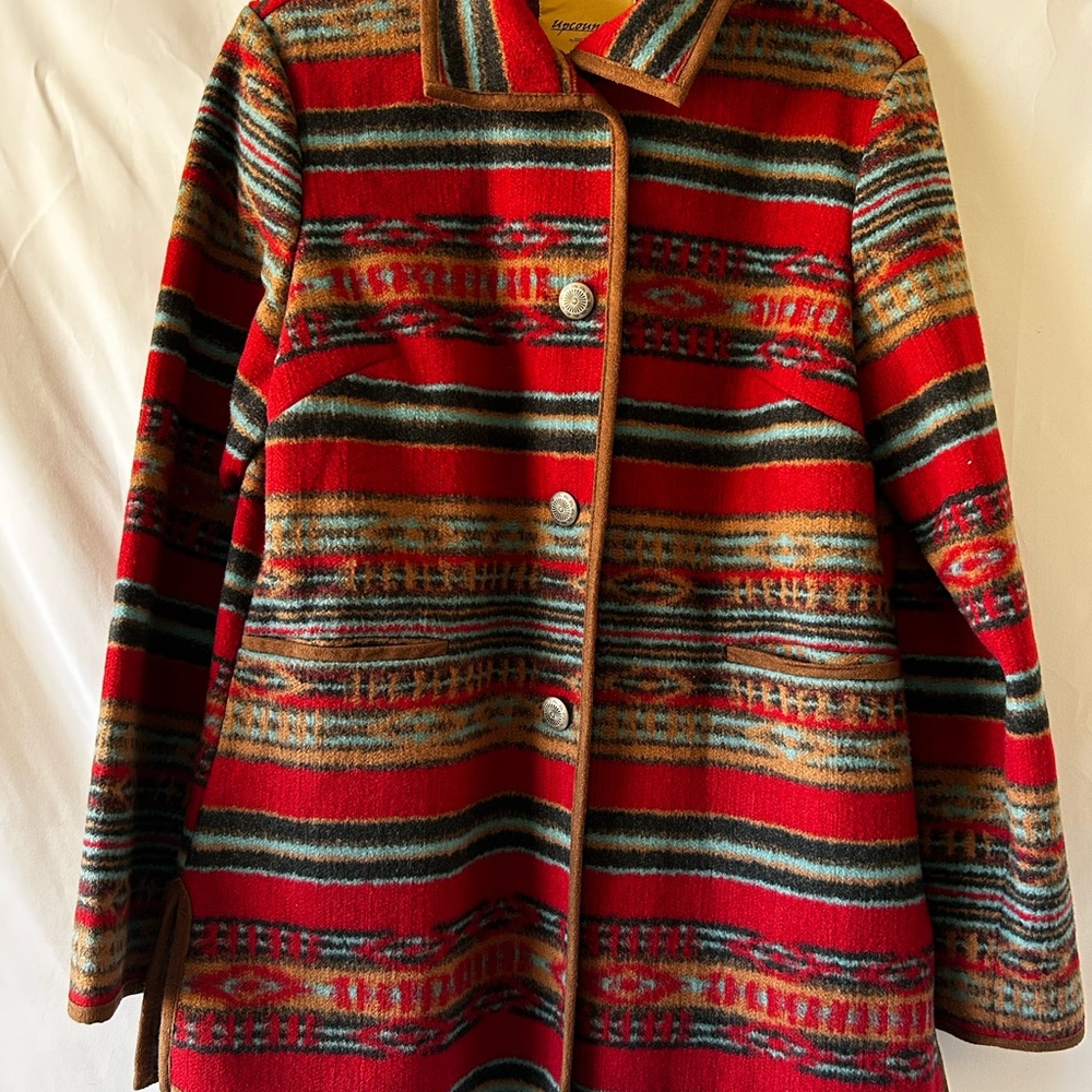 Vibrant Red Striped Utility Jacket